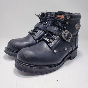 Harley Davidson Black Motorcycle Boots Faded Glory 81024 Women's Size 10